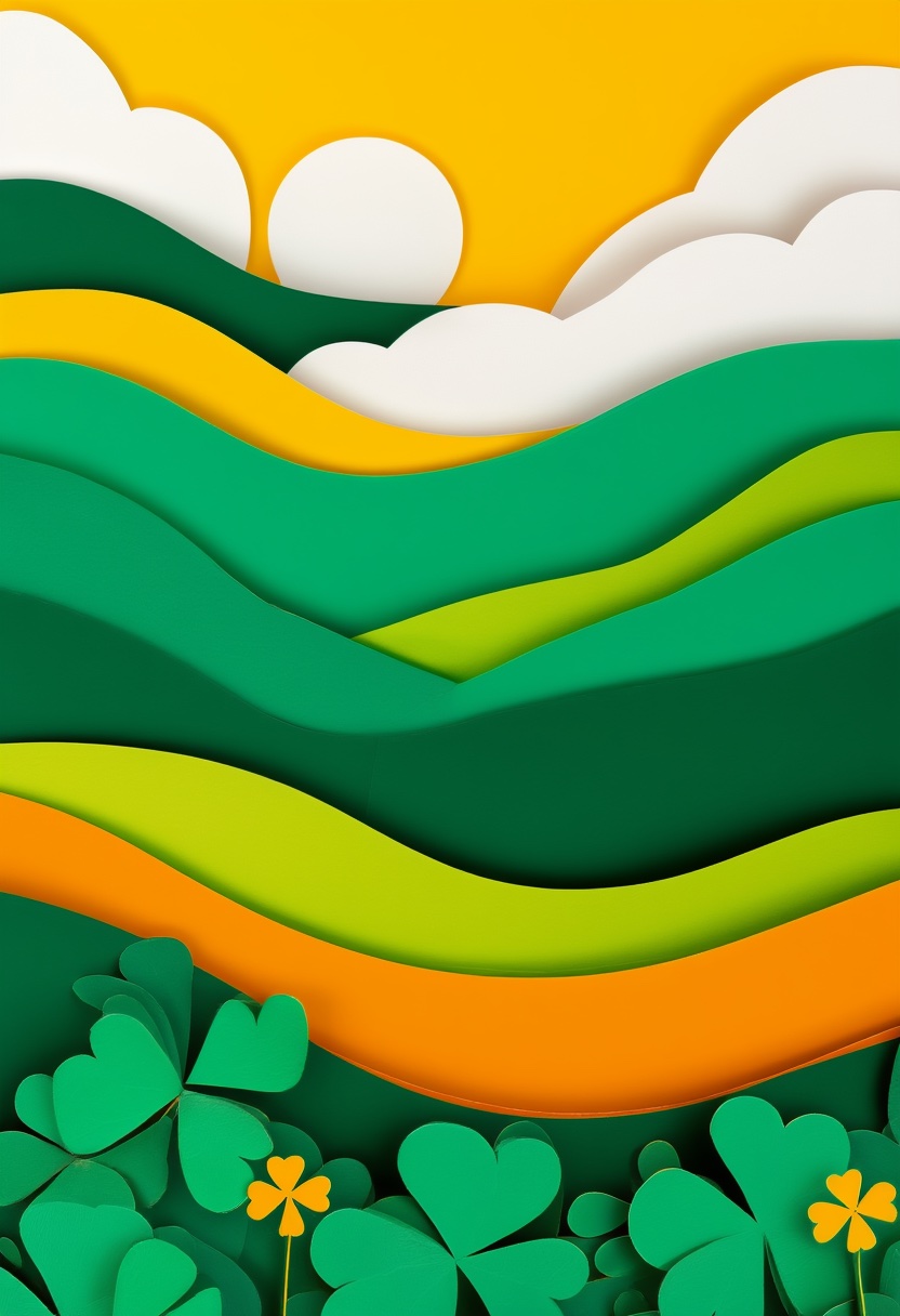 Vibrant Green Hills Sunlit