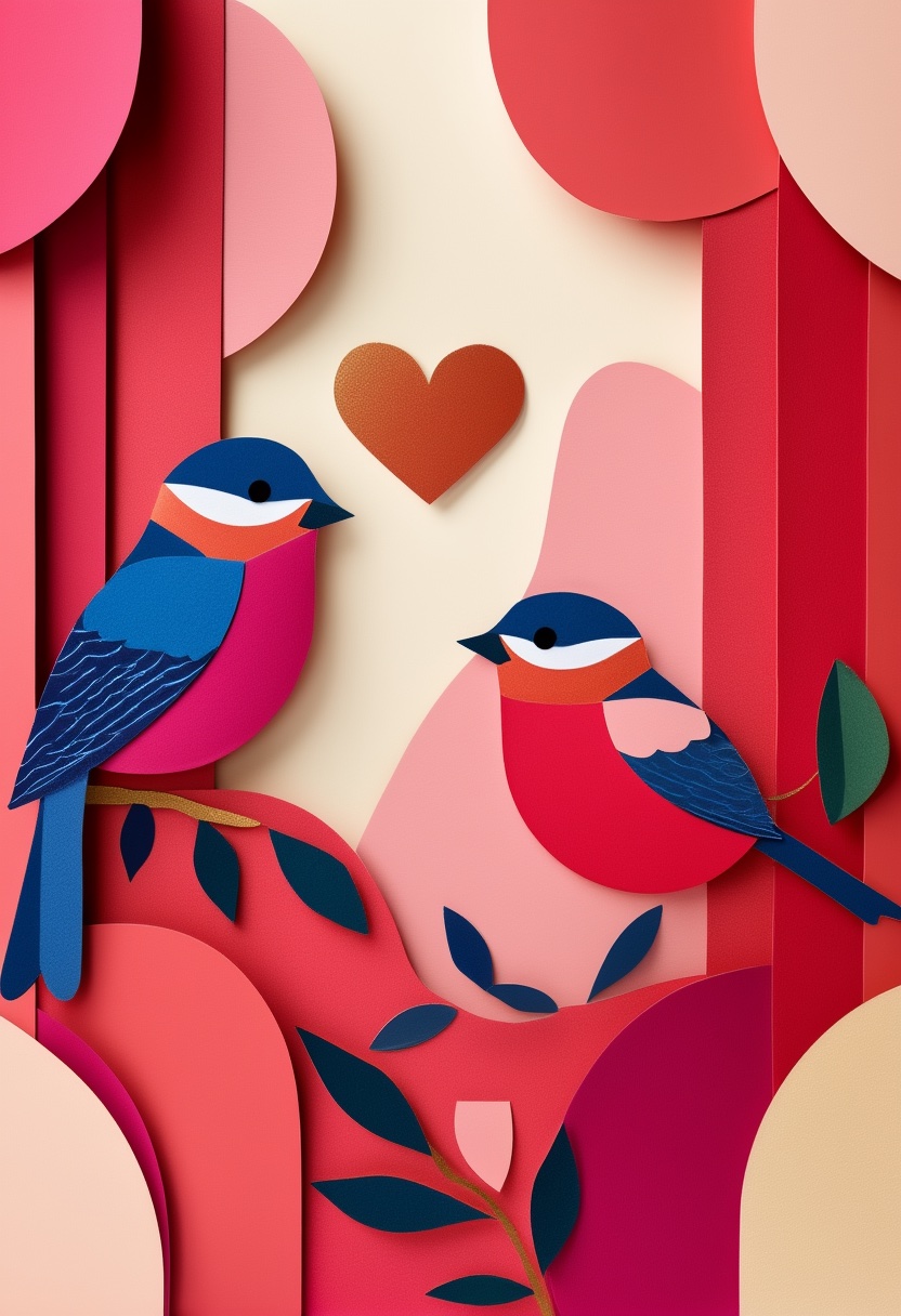 Vibrant Paper Bluebirds