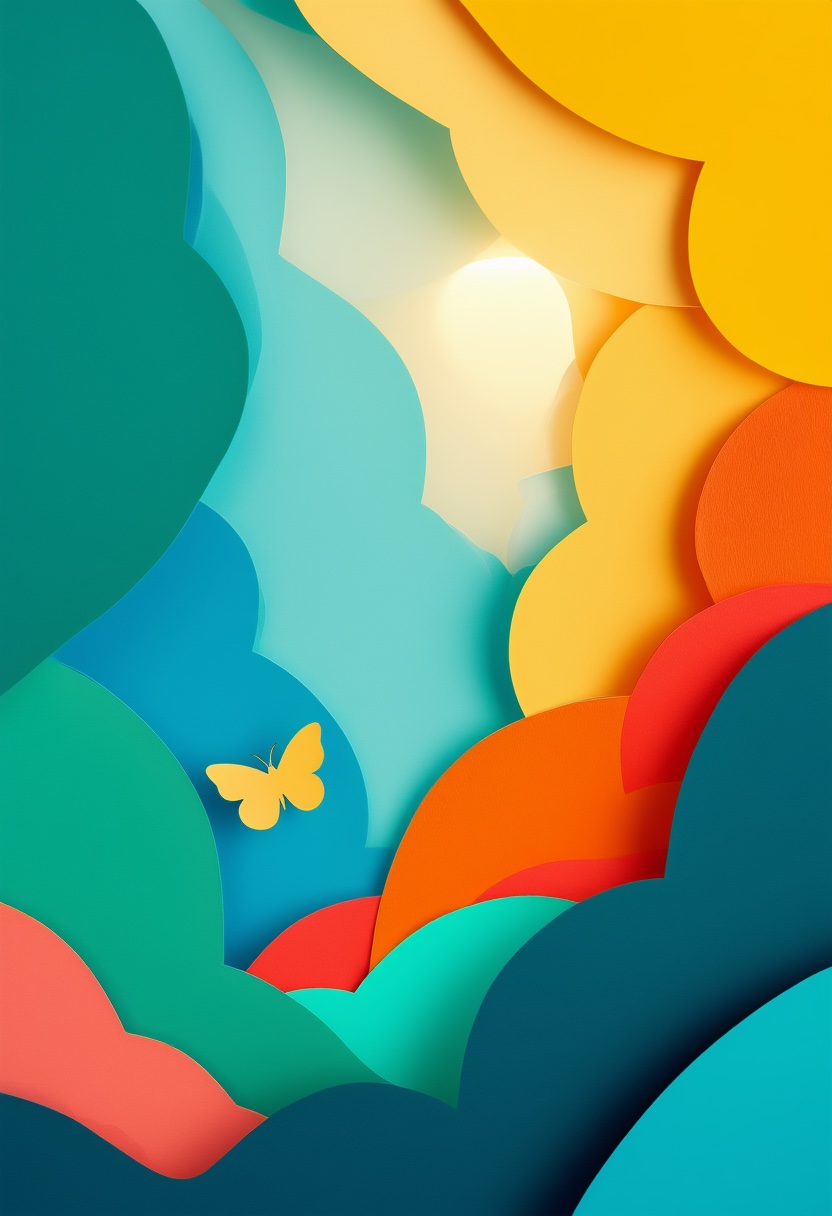 Vibrant Paper Clouds