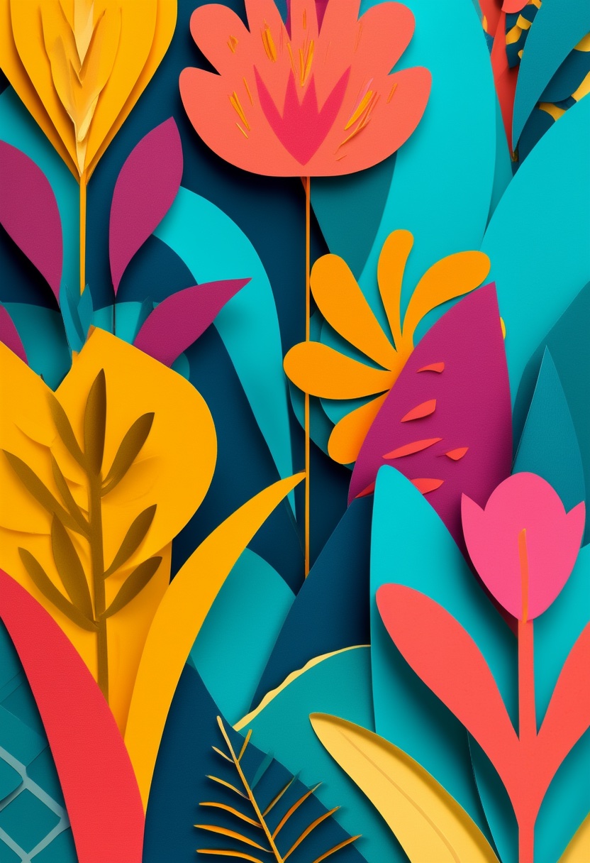 Vibrant Paper Cut Garden