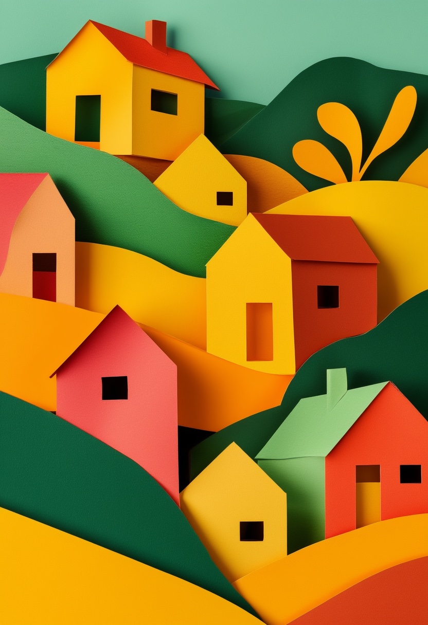 Vibrant Paper Cut Home Reunion