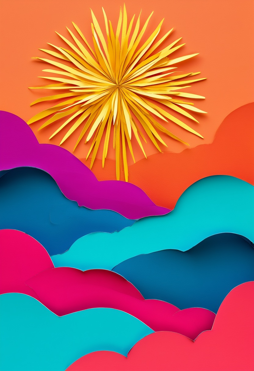 Vibrant Paper Sunburst