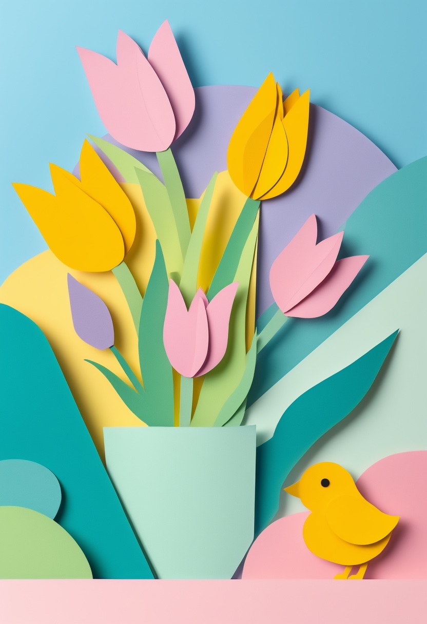 Vibrant Tulip Basket Spring