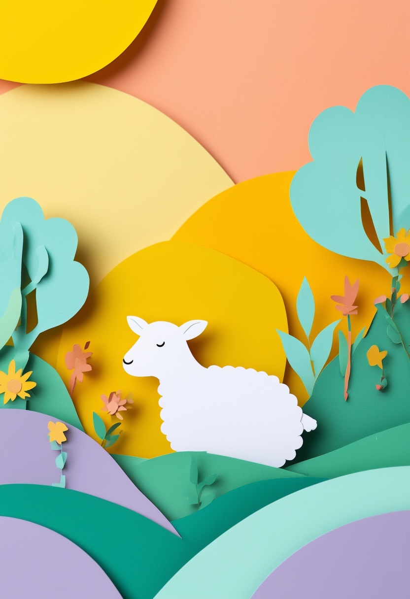 Whimsical Meadow Lamb Resting