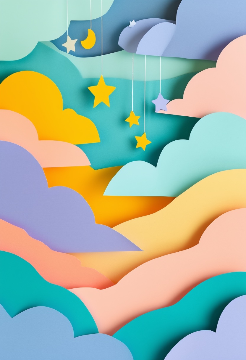 Whimsical Paper Stars and Clouds
